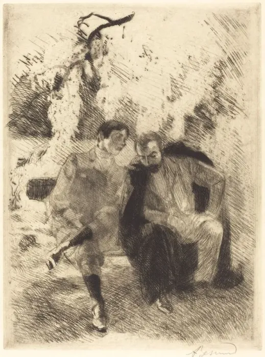 Framed Print : Confidences, 1900. Creator: Paul Albert Besnard Framed Print : Confidences, 1900. Creator: Paul Albert Besnard