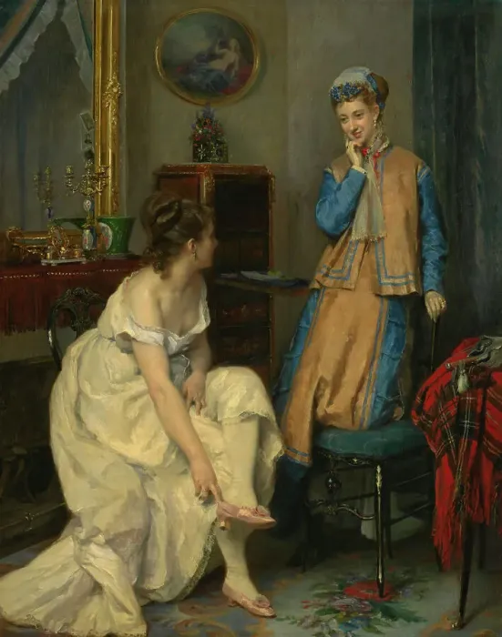 Framed Print : Confidences, c1870. Creator: Raimundo de Madrazo y Garreta Framed Print : Confidences, c1870. Creator: Raimundo de Madrazo y Garreta