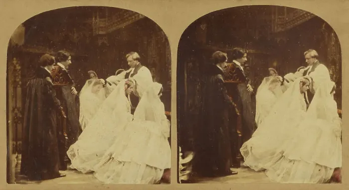 Framed Print : The Confirmation, about 1860. Creator: London Stereoscopic & Photographic Co Framed Print : The Confirmation, about 1860. Creator: London Stereoscopic & Photographic Co