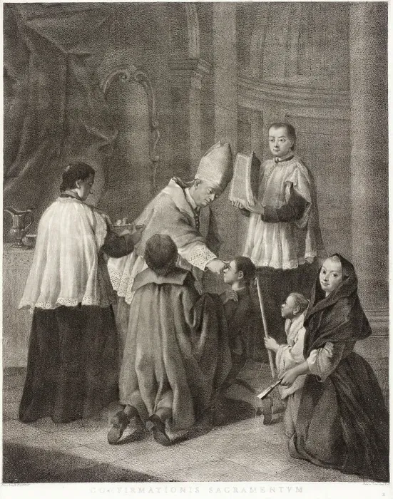 Framed Print : Confirmation, c1755. Creators: Marco Alvise Pitteri, Pietro Longhi Framed Print : Confirmation, c1755. Creators: Marco Alvise Pitteri, Pietro Longhi
