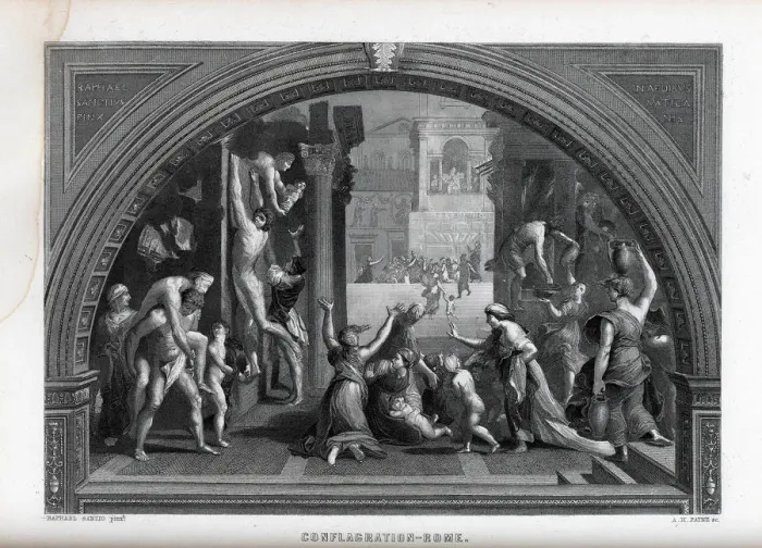 Framed Print : Conflagration of Rome, 1882. Artist: Payne, Albert Henry (1812-1902) Framed Print : Conflagration of Rome, 1882. Artist: Payne, Albert Henry (1812-1902)