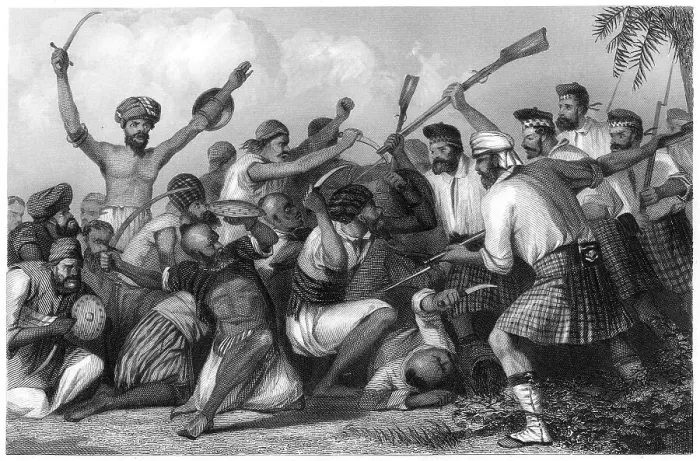 Framed Print : Conflict with the Ghazees before Bareilly, 6 May 1858, (c1860) Framed Print : Conflict with the Ghazees before Bareilly, 6 May 1858, (c1860)