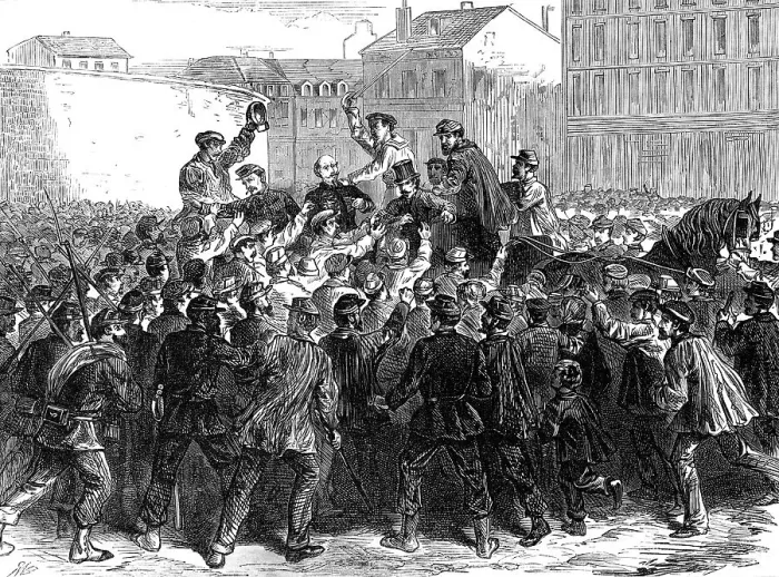 Framed Print : The Conflict in Paris: assault on General Chanzy, 1871. Creator: Unknown Framed Print : The Conflict in Paris: assault on General Chanzy, 1871. Creator: Unknown