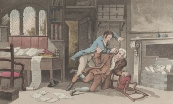 Framed Print : Conflict Between Quae Genus and Lawyer Gripe-all, from The History of Johnny Q