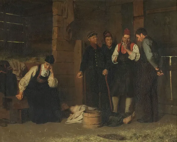 Framed Print : Confrontation, 1878. Creator: Carl Frederik Sundt-Hansen Framed Print : Confrontation, 1878. Creator: Carl Frederik Sundt-Hansen