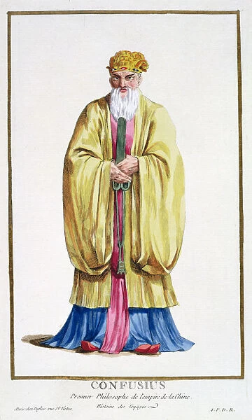 Confucius, ancient Chinese philosopher, (1780). Artist: Pierre Duflos