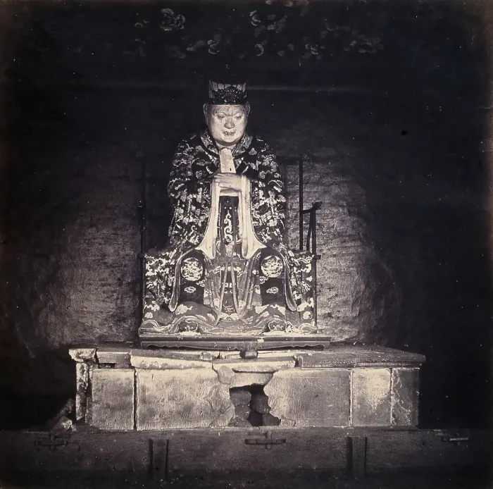 Framed Print : Confucius: a statue; Canton, China, 1860. Creator: Felice Beato Framed Print : Confucius: a statue; Canton, China, 1860. Creator: Felice Beato