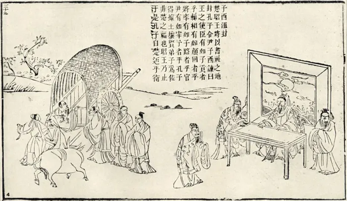 Framed Print : Confucius visiting court, 19th century Framed Print : Confucius visiting court, 19th century