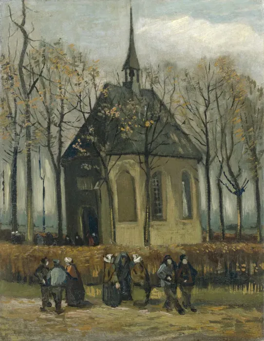 Framed Print : Congregation Leaving the Reformed Church in Nuenen, 1884-1885 Framed Print : Congregation Leaving the Reformed Church in Nuenen, 1884-1885