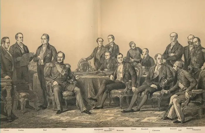 Framed Print : The Congress of Paris in 1856, 1907. Artist: Auguste Blanchard Framed Print : The Congress of Paris in 1856, 1907. Artist: Auguste Blanchard