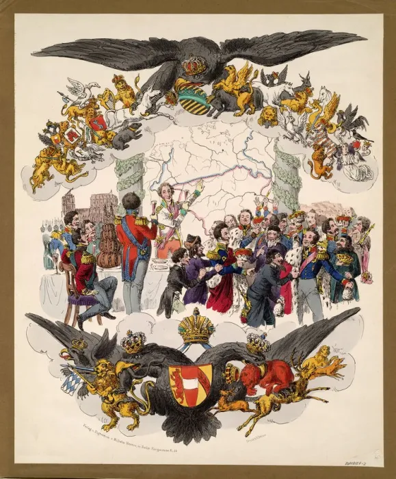 Framed Print : The Congress of Vienna (Caricature), 1815. Artist: Anonymous Framed Print : The Congress of Vienna (Caricature), 1815. Artist: Anonymous
