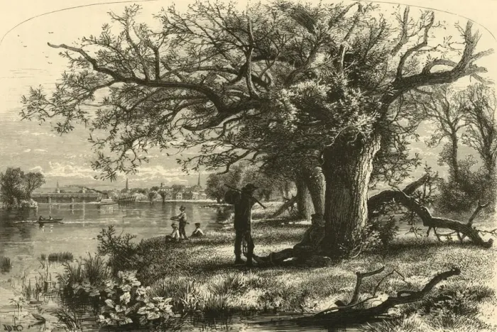 Framed Print : The Connecticut, above Middletown, 1874. Creator: James L. Langridge Framed Print : The Connecticut, above Middletown, 1874. Creator: James L. Langridge