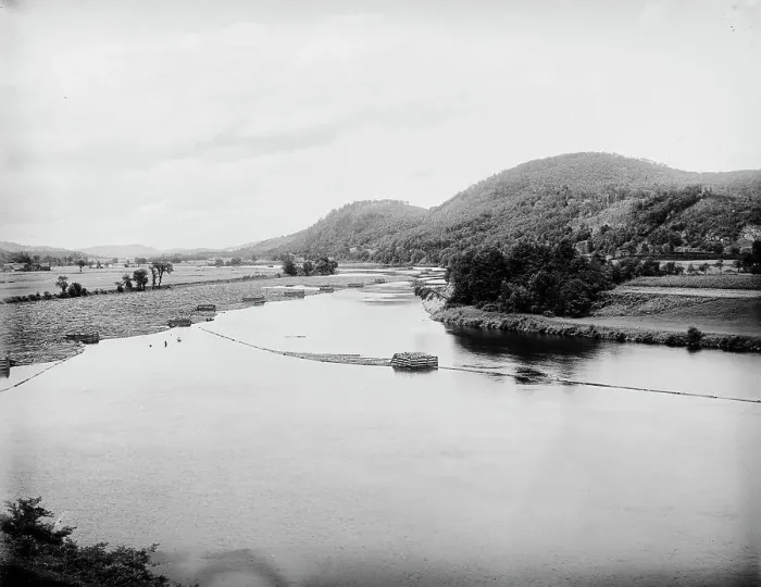 Framed Print : Connecticut River above Bellows Falls, Vt. between 1900 and 1910. Creator: Unknown Framed Print : Connecticut River above Bellows Falls, Vt. between 1900 and 1910. Creator: Unknown