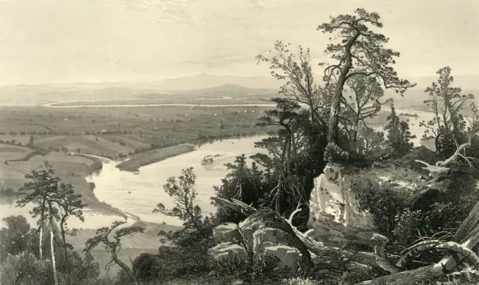 Framed Print : Connecticut Valley from Mount Tom, 1874. Creator: Samuel Valentine Hunt Framed Print : Connecticut Valley from Mount Tom, 1874. Creator: Samuel Valentine Hunt
