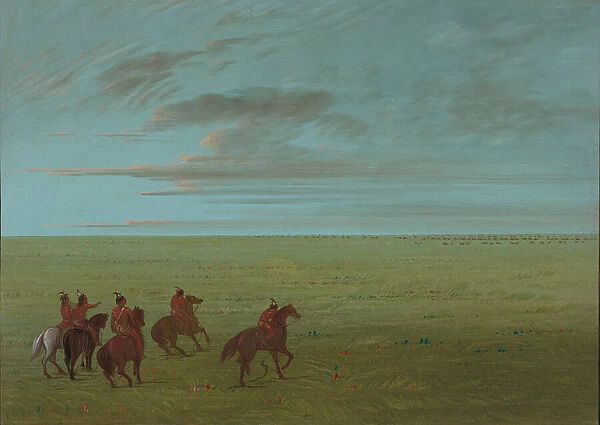Connibos Starting for Wild Horses, 1854  /  1869. Creator: George Catlin