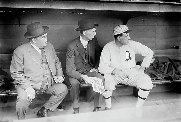 Connie Mack & Ira Thomas (coach), Philadelphia AL (baseball), 1914. Creator: Bain News Service. Connie Mack & Ira Thomas (coach), Philadelphia AL (baseball), 1914. Creator: Bain News Service