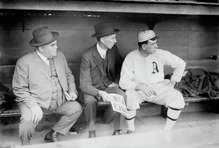 Framed Print : Connie Mack & Ira Thomas (coach), Philadelphia AL (baseball), 1914. Creator: Bain News Service. Connie Mack & Ira Thomas (coach), Philadelphia AL (baseball), 1914. Creator: Bain News Service Framed Print : Connie Mack & Ira Thomas (coach), Philadelphia AL (baseball), 1914. Creator: Bain News Service. Connie Mack & Ira Thomas (coach), Philadelphia AL (baseball), 1914. Creator: Bain News Service