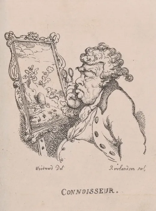 Framed Print : Connoisseur, April 1808. April 1808. Creator: Thomas Rowlandson