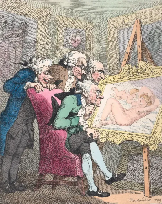 Framed Print : Connoisseurs, June 20, 1799. June 20, 1799. Creator: Thomas Rowlandson Framed Print : Connoisseurs, June 20, 1799. June 20, 1799. Creator: Thomas Rowlandson