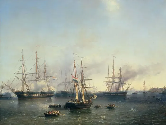 Framed Print : Conquest of Palembang, Sumatra in Indonesia, by Lieutenant-General De Kock, June 24, 1821, 1857. Creator: Johan Hendrick Louis Meijer Framed Print : Conquest of Palembang, Sumatra in Indonesia, by Lieutenant-General De Kock, June 24, 1821, 1857. Creator: Johan Hendrick Louis Meijer