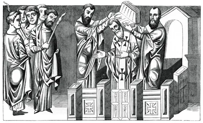 Framed Print : Consecration of a bishop, 9th century, (1870) Framed Print : Consecration of a bishop, 9th century, (1870)