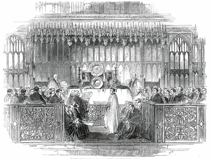 Framed Print : Consecration of the Bishop of Montreal, in Westminster Abbey, 1850. Creator: Smyth Framed Print : Consecration of the Bishop of Montreal, in Westminster Abbey, 1850. Creator: Smyth