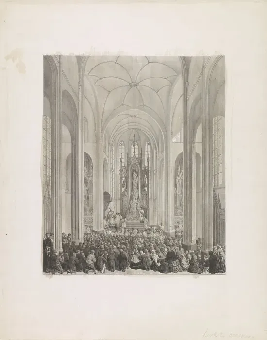 Framed Print : Consecration of the Roman Catholic Church in Overveen, 1856. Creator: Anon Framed Print : Consecration of the Roman Catholic Church in Overveen, 1856. Creator: Anon