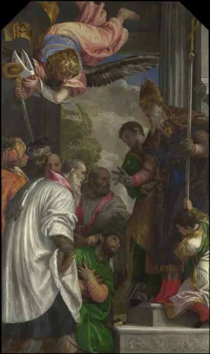Framed Print : The Consecration of Saint Nicholas, 1562. Artist: Veronese, Paolo (1528-1588) Framed Print : The Consecration of Saint Nicholas, 1562. Artist: Veronese, Paolo (1528-1588)