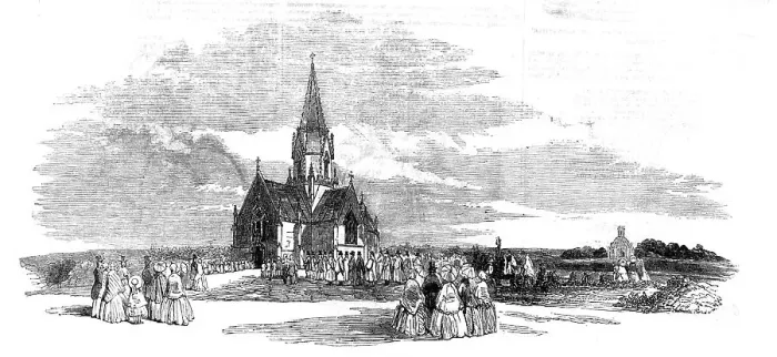 Framed Print : Consecration of the St. Pancras and Islington Extra-Mural Cemetery, Finchley-Road... 1854. Creator: Unknown Framed Print : Consecration of the St. Pancras and Islington Extra-Mural Cemetery, Finchley-Road... 1854. Creator: Unknown