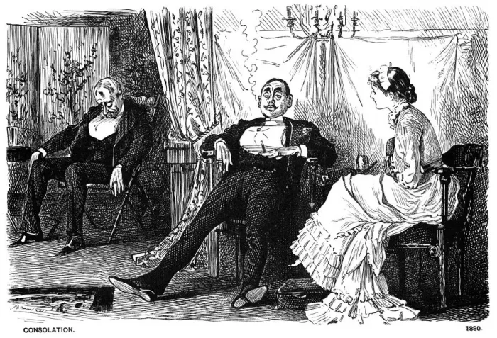 Framed Print : Consolation, 1880 (1891). Artist: George du Maurier Framed Print : Consolation, 1880 (1891). Artist: George du Maurier
