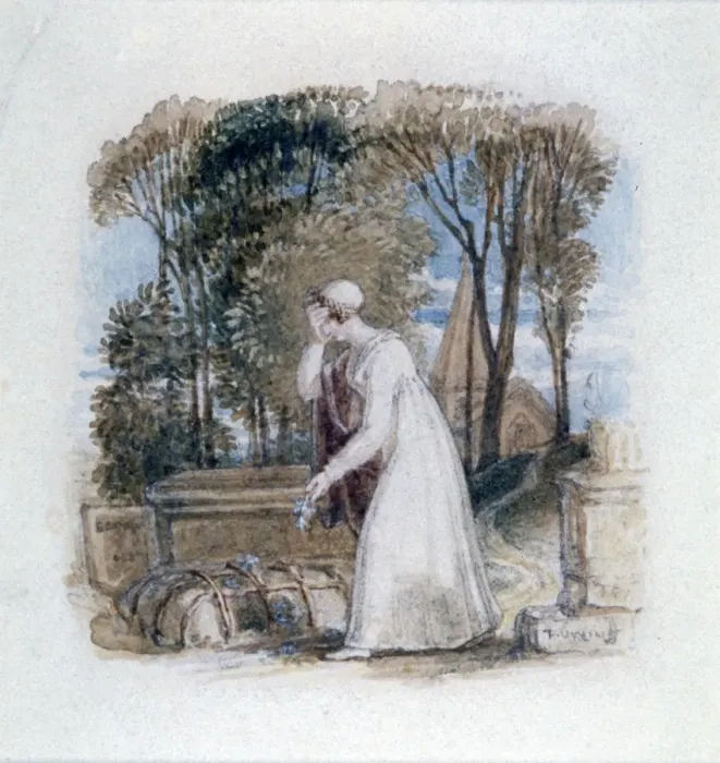 Framed Print : Constantia at the Grave of Theodosius, 19th century. Artist: Thomas Uwins Framed Print : Constantia at the Grave of Theodosius, 19th century. Artist: Thomas Uwins