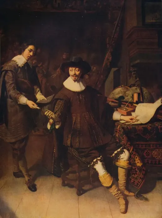 Framed Print : Constantijn Huygens and his Clerk, 1627, (c1915). Artist: Thomas de Keyser Framed Print : Constantijn Huygens and his Clerk, 1627, (c1915). Artist: Thomas de Keyser