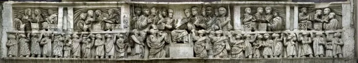 Framed Print : Constantine distributing money to the people (Liberalitas). Detail of the Arch of Constantine Framed Print : Constantine distributing money to the people (Liberalitas). Detail of the Arch of Constantine