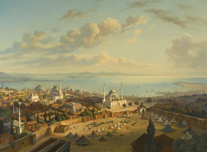 Framed Print : Constantinople from the Fire Tower of Beyazit. Artist: Sattler, Hubert (1817-1904) Framed Print : Constantinople from the Fire Tower of Beyazit. Artist: Sattler, Hubert (1817-1904)