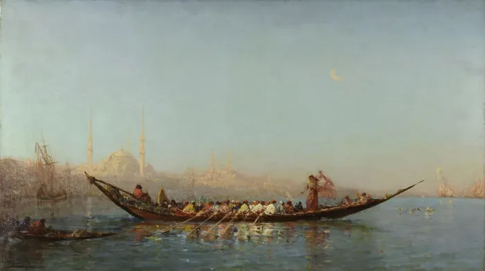 Framed Print : Constantinople, le caïque de la sultane, between 1880 and 1890. Creator: Felix Francois Georges Philibert Ziem Framed Print : Constantinople, le caïque de la sultane, between 1880 and 1890. Creator: Felix Francois Georges Philibert Ziem