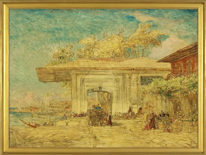 Framed Print : Constantinople, le kiosque des Janissaires, between 1880 and 1885. Creator: Felix Francois Georges Philibert Ziem Framed Print : Constantinople, le kiosque des Janissaires, between 1880 and 1885. Creator: Felix Francois Georges Philibert Ziem