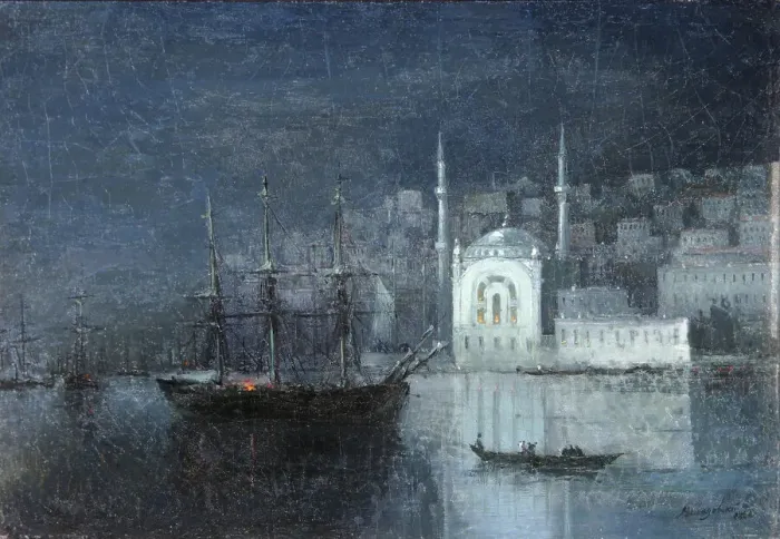 Framed Print : Constantinople by night, 1886. Artist: Aivazovsky, Ivan Konstantinovich (1817-1900) Framed Print : Constantinople by night, 1886. Artist: Aivazovsky, Ivan Konstantinovich (1817-1900)
