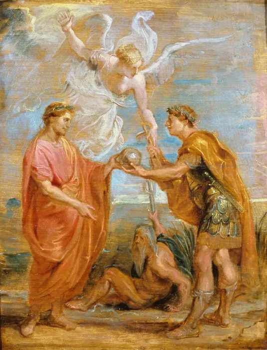 Framed Print : Constantius appoints Constantine as his successor, 1622. Artist: Rubens, Pieter Paul (1577-1640) Framed Print : Constantius appoints Constantine as his successor, 1622. Artist: Rubens, Pieter Paul (1577-1640)