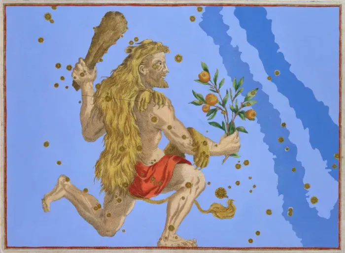 Framed Print : Constellation of Hercules, 1603. Artist: Alexander Mair Framed Print : Constellation of Hercules, 1603. Artist: Alexander Mair