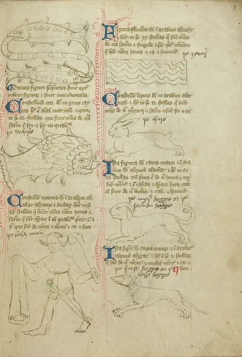 Framed Print : Constellations; Astronomical and Medical Miscellany, late 14th century, shortly after 1386. Creator: Unknown Framed Print : Constellations; Astronomical and Medical Miscellany, late 14th century, shortly after 1386. Creator: Unknown