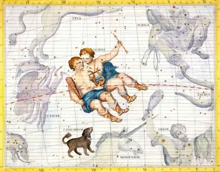 Framed Print : Constellations of Gemini and Canis Minor, 1729 Framed Print : Constellations of Gemini and Canis Minor, 1729