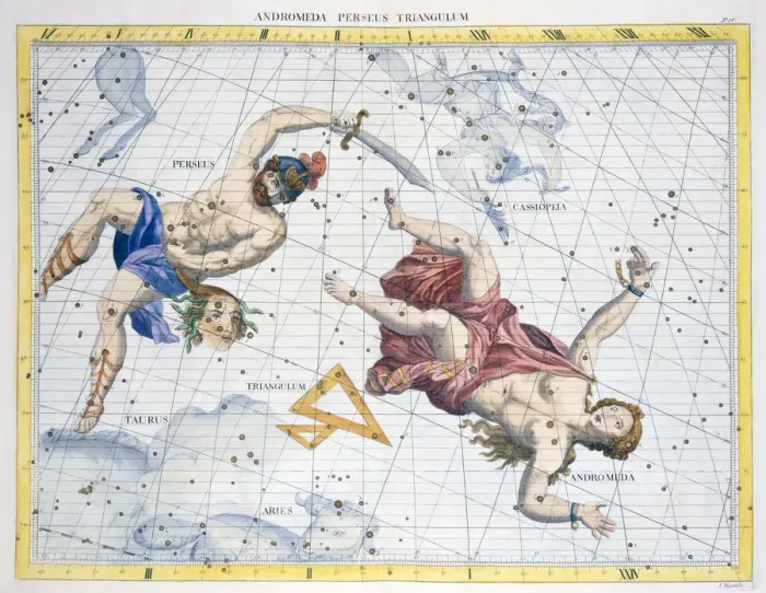 Framed Print : Constellations of Perseus and Andromeda, 1729 Framed Print : Constellations of Perseus and Andromeda, 1729