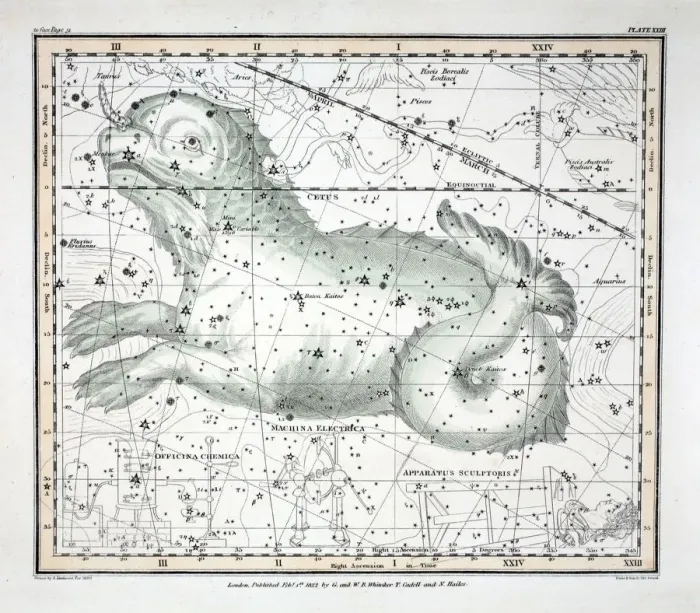 Framed Print : The Constellations (Plate XXIII) Cetus, Officina Sculptoris, Machina Electrica, Fornax Chemica Framed Print : The Constellations (Plate XXIII) Cetus, Officina Sculptoris, Machina Electrica, Fornax Chemica