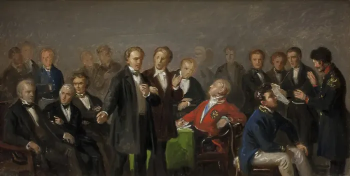 Framed Print : The Constituent Assembly, 1819-1880. Creator: Constantin Hansen Framed Print : The Constituent Assembly, 1819-1880. Creator: Constantin Hansen