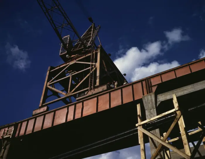 Framed Print : Construction at Douglas Dam (TVA), Tenn. 1942. Creator: Alfred T Palmer