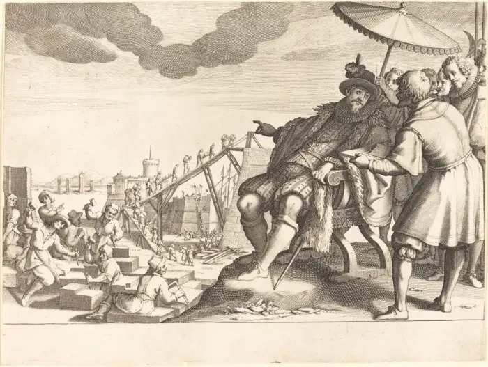 Framed Print : Construction and Fortification of the Port of Livorno, c. 1614. Creator: Jacques Callot Framed Print : Construction and Fortification of the Port of Livorno, c. 1614. Creator: Jacques Callot
