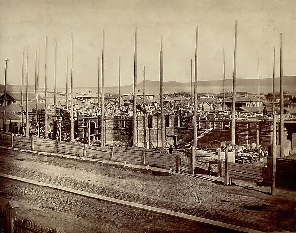 Construction of the Krasnoyarsk Women's Gymnasium, 1883. Creator: AK Keppel