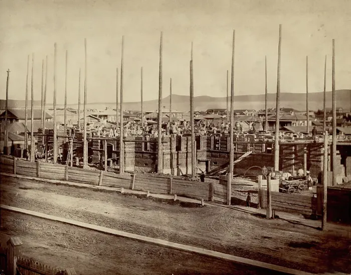 Framed Print : Construction of the Krasnoyarsk Women's Gymnasium, 1883. Creator: AK Keppel Framed Print : Construction of the Krasnoyarsk Women's Gymnasium, 1883. Creator: AK Keppel