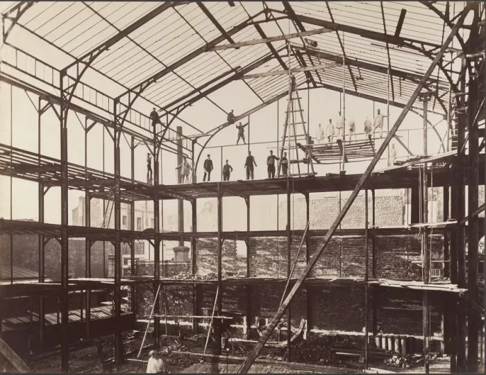 Framed Print : [Construction Site], 1880s. Creator: Louis Lafon