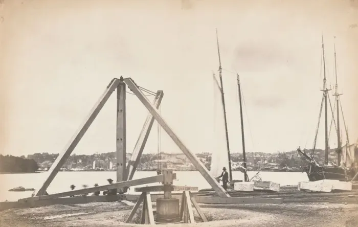 Framed Print : Construction of Washington Aqueduct, 1858-1859. Creator: Lewis Emory Walker Framed Print : Construction of Washington Aqueduct, 1858-1859. Creator: Lewis Emory Walker